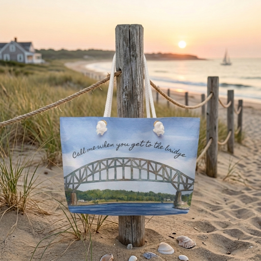 Call Me When You Get To The Bridge Oversized Tote Bag