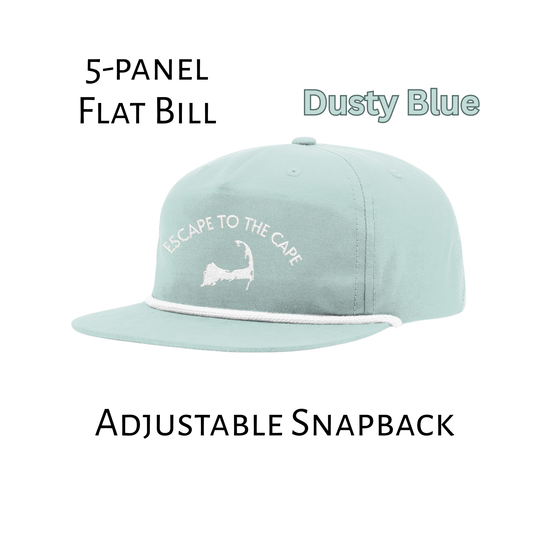 Escape to the Cape Embroidered Hat - Dusty Blue