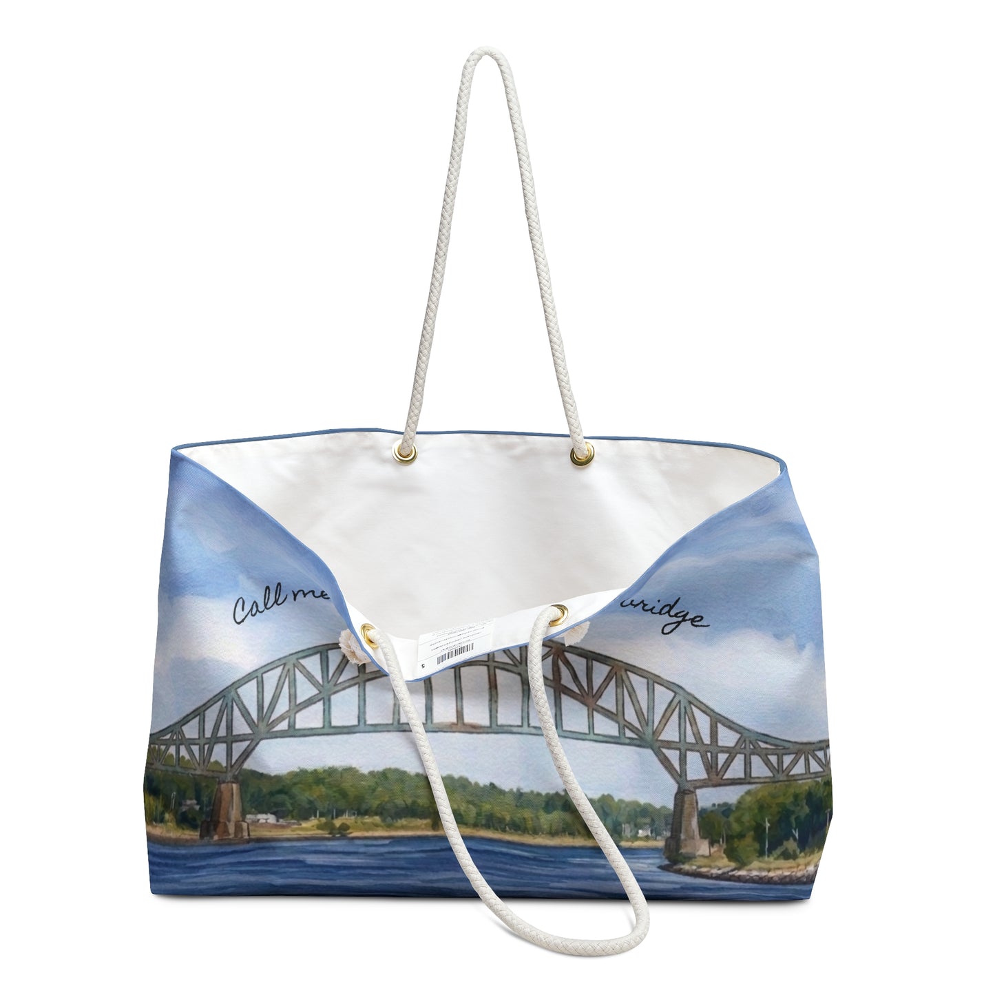 Call Me When You Get To The Bridge Oversized Tote Bag