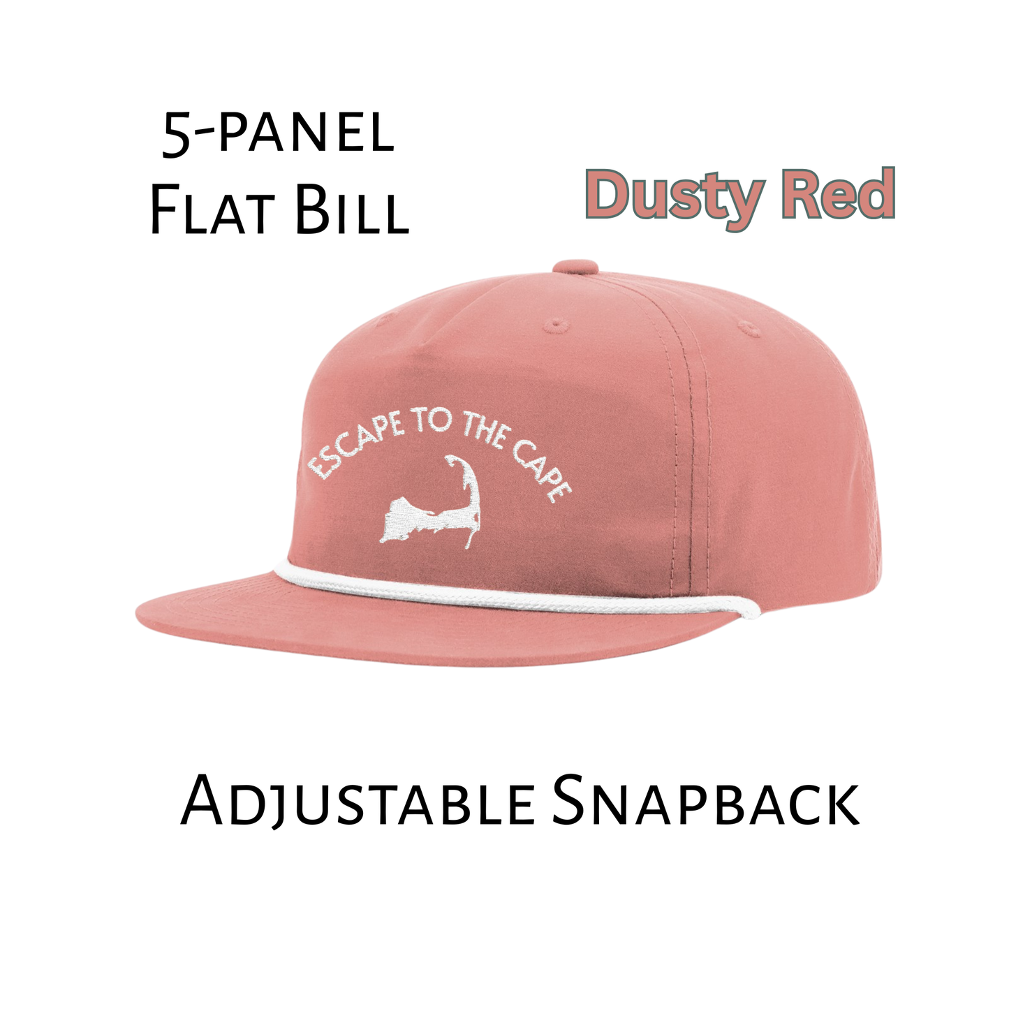 Escape to the Cape Embroidered Hat - Dusty Red