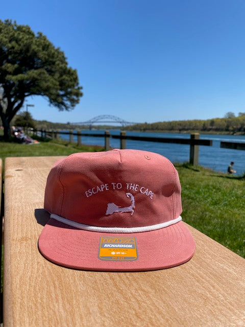 Escape to the Cape Embroidered Hat - Dusty Red