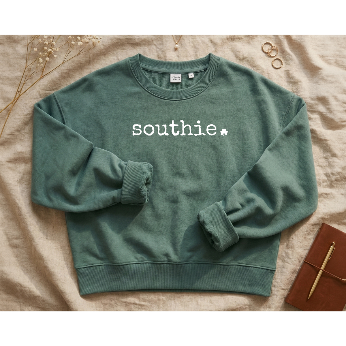 Southie Shamrock Women's Organic Crewneck Sweatshirt