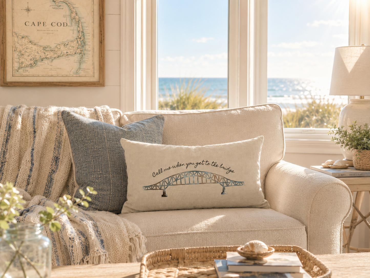 Cape Cod Bridge Lumbar Pillow